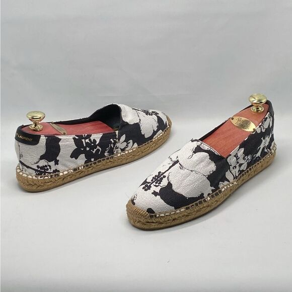 Saint Laurent Espadrille Slip On Signature Flats size 39.5 - Picture 4 of 13